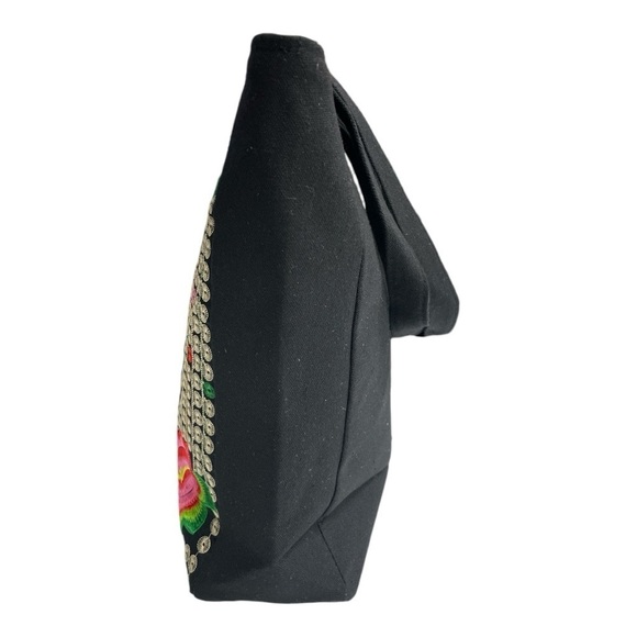 Embroidered Shoulder Handbag from Guatemala Purse Ethnic Boho Copper Coin Design - Picture 5 of 11